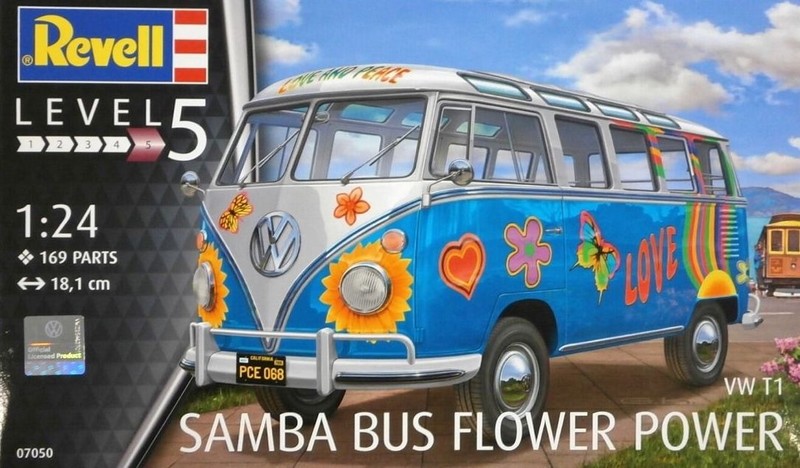 07050  автомобили и мотоциклы  VW T1 Samba Bus Flower Power  (1:24)