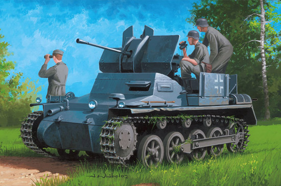 80147  техника и вооружение  ЗСУ  German Flakpanzer IA 2/Ammo Trailer  (1:35)