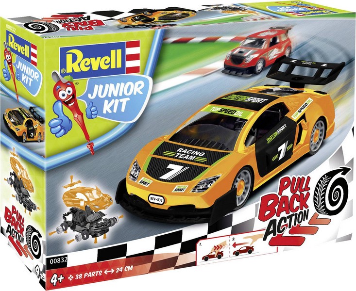 00832  автомобили и мотоциклы  Junior Kit - Pull Back Racing Car, orange  (1:20)