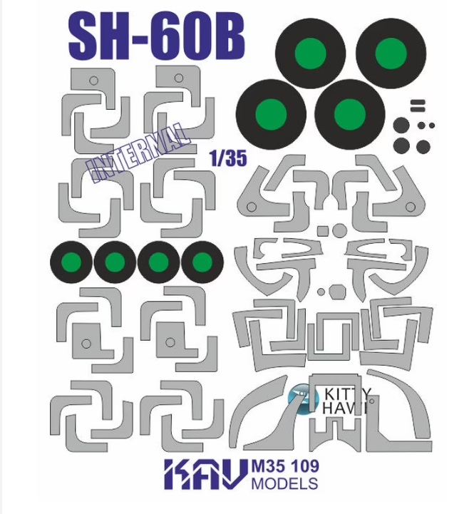 KAV M35 109  инструменты для работы с краской  Окрасочная маска на SH-60B (Kitty hawk)  (1:35)