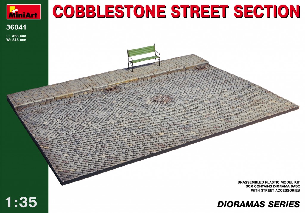 36041  наборы для диорам  COBBLESTONE STREET SECTION  (1:35)