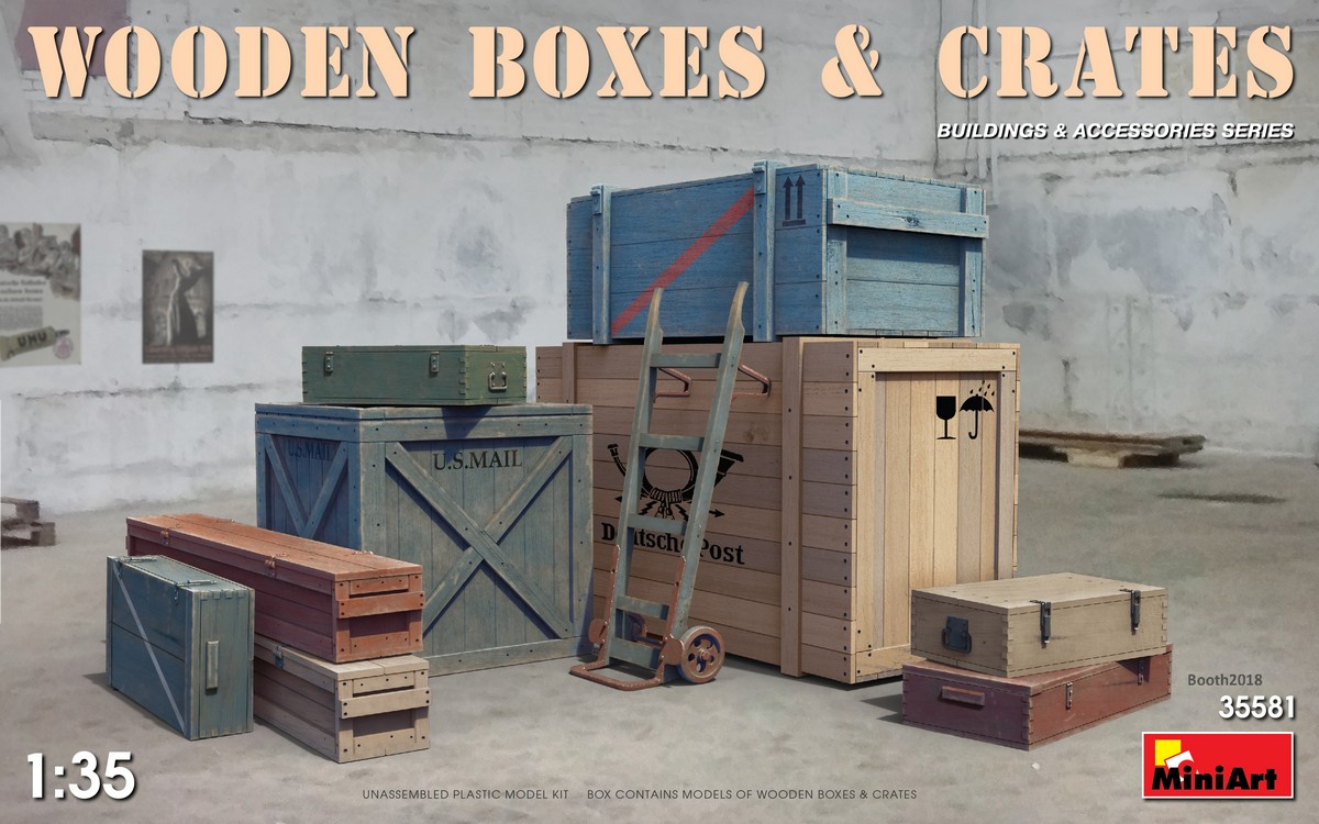 35581  наборы для диорам  WOODEN BOXES & CRATES  (1:35)