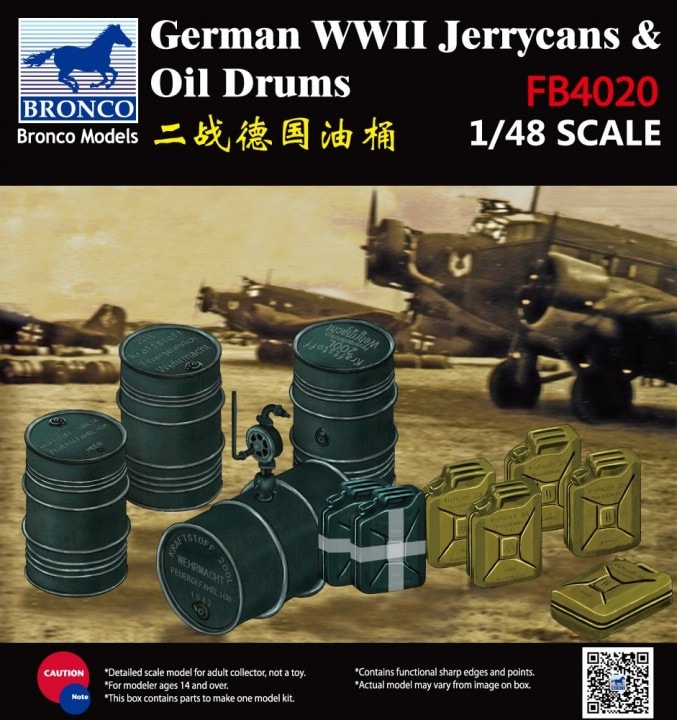 FB4020  наборы для диорам  German WWII Jerrycans & Oil Drums  (1:48)