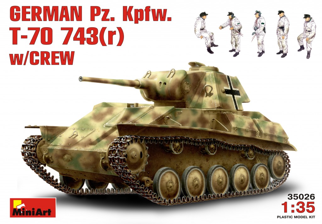 35026  техника и вооружение  GERMAN Pz. Kpfw. T-70 743(r) w/CREW   (1:35)