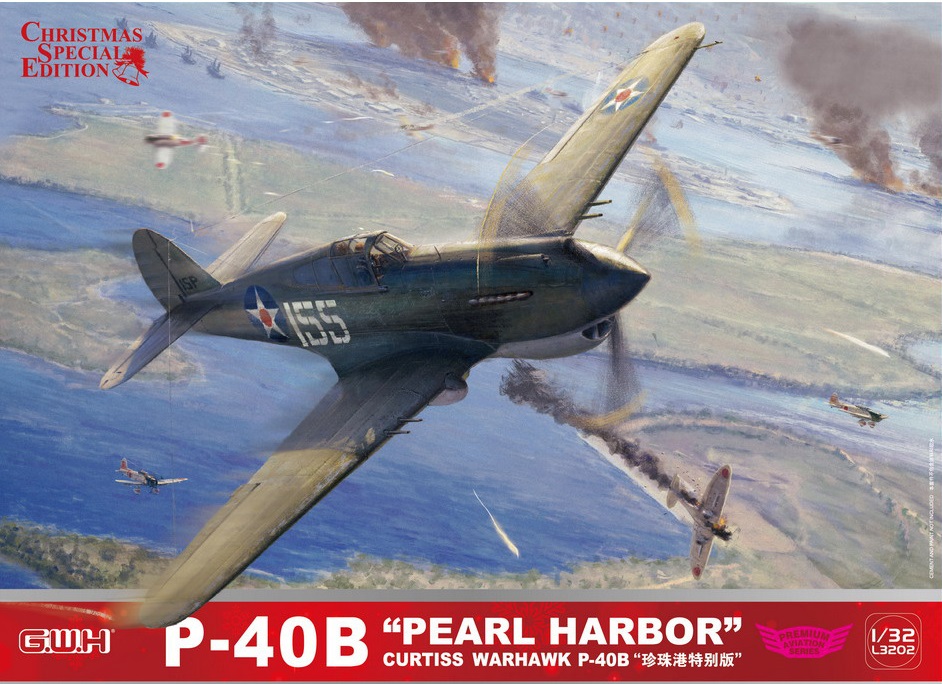 L3202  авиация  P-40B "Pearl Harbor" 1941 Curtiss Warhawk P-40B  (1:32)