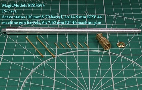 MM3593  стволы металлические   JS-7 set.  130mm S-70. 2х14,5 mm KPV-44. 6х7,62 RP-46   (1:35)