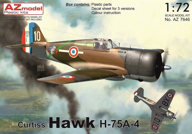 AZ7646  авиация  Curtiss Hawk H-75A-4  (1:72)