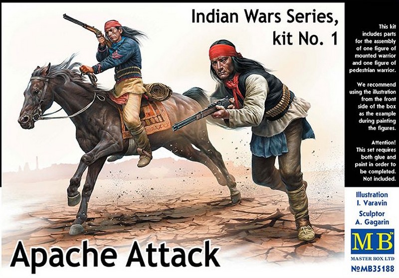 MB35188  фигуры   Apache Attack, Indian Wars Series, Kit №1   (1:35)
