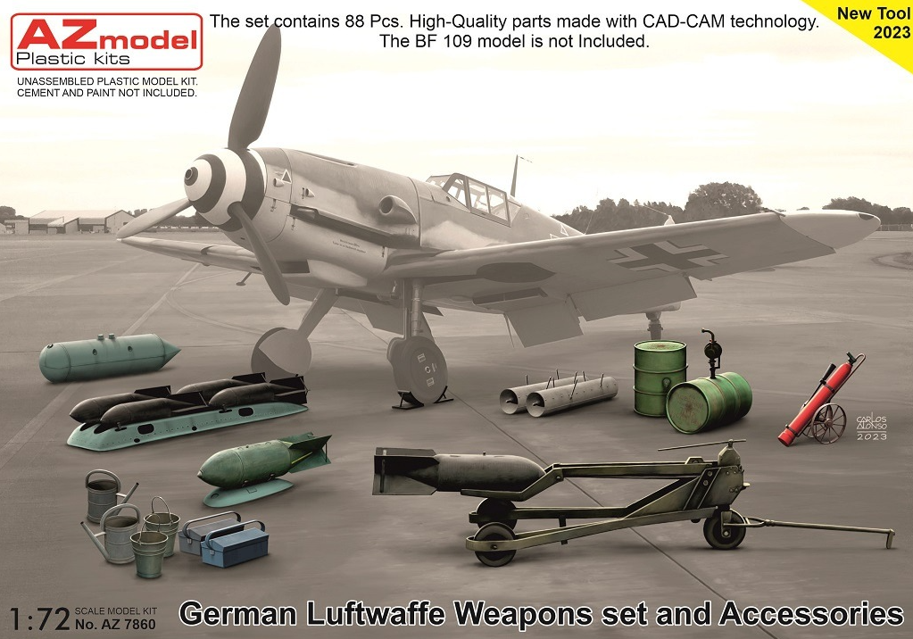 AZ7860  наборы для диорам  German Luftwaffe Weapons set and Accessories  (1:72)