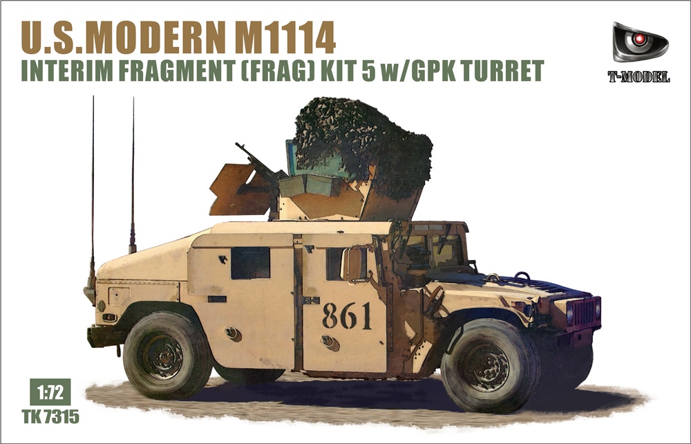 TK7315  техника и вооружение  U.S. Modern M1114 HMMWV Interim Fragment (Frag) GPK Turret  (1:72)