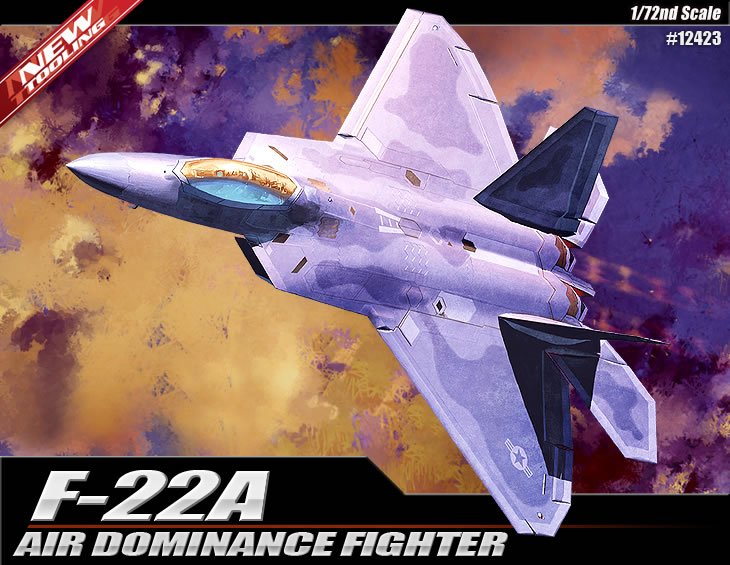 12423  авиация  Air Dominance Fighter F-22A  (1:72)