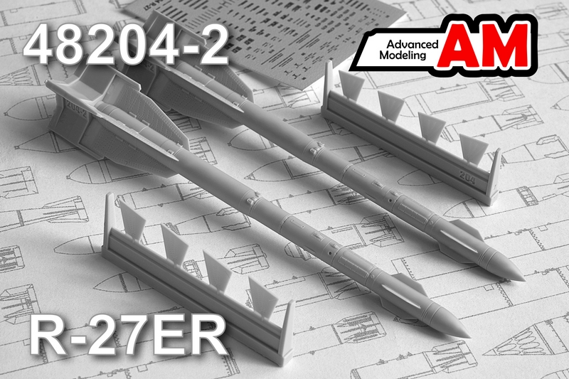 AMC 48204-2  дополнения из смолы  Ракета "воздух-воздух" Р-27ЭР (2шт.)  (1:48)