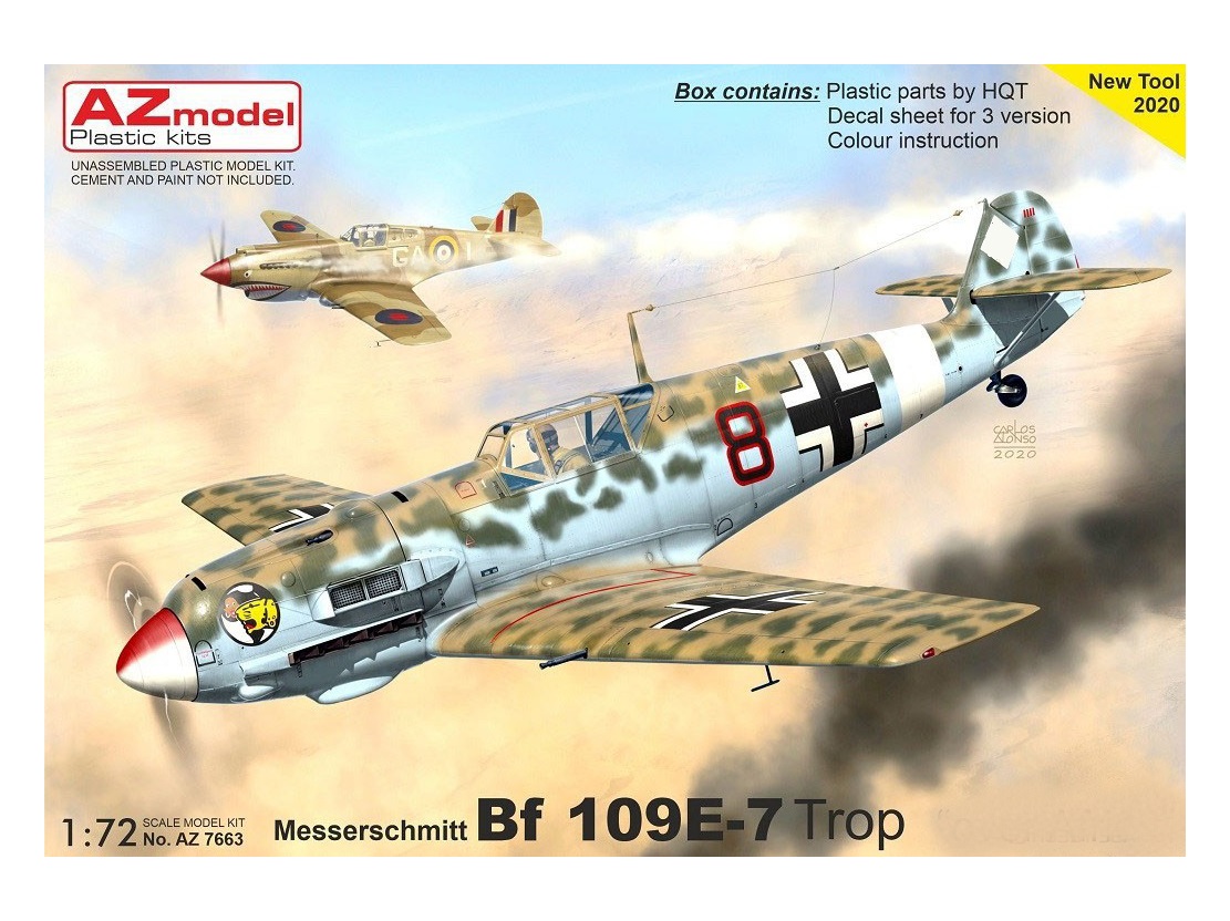 AZ7663  авиация  Bf-109E-7Trop „Over Africa“  (1:72)