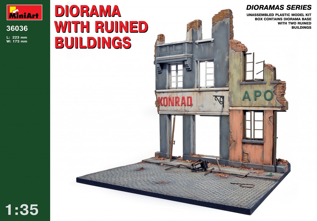 36036  наборы для диорам  DIORAMA WITH RUINED BUILDINGS  (1:35)