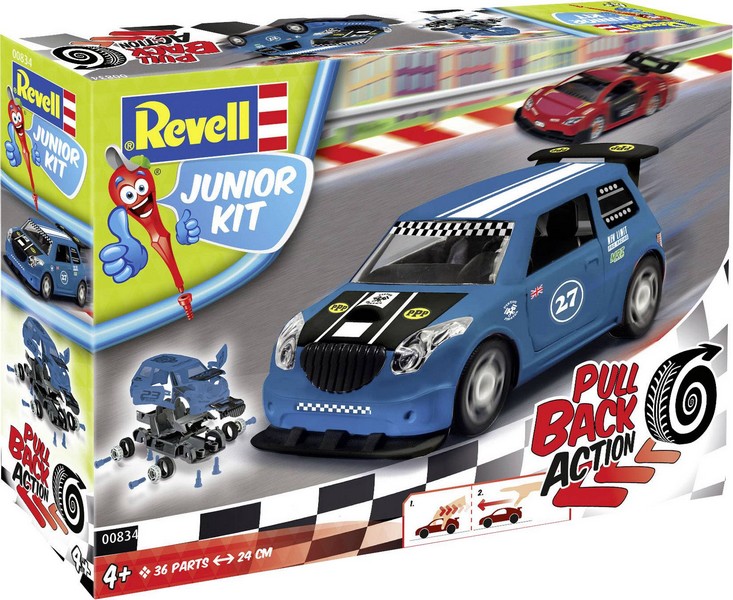 00834  автомобили и мотоциклы  Junior Kit - Pull Back Rallye Car, blau  (1:20)