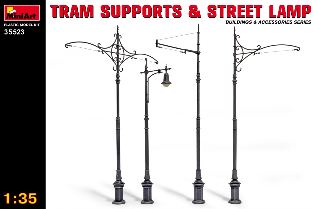 35523  наборы для диорам  TRAM SUPPORTS & STREET LAMP  (1:35)