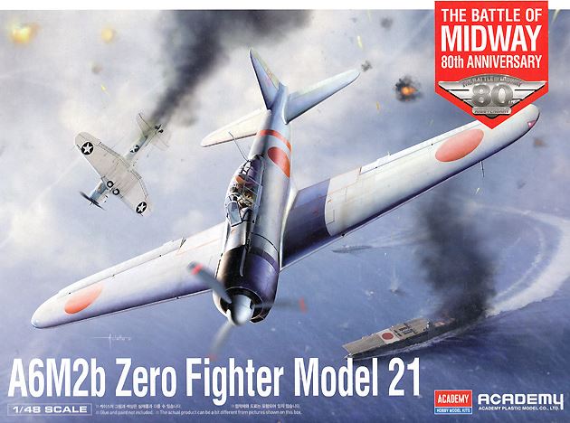 12352  авиация  Mitsubishi A6M2b Zero Fighter Model 21 The Battle of Midway  (1:48)