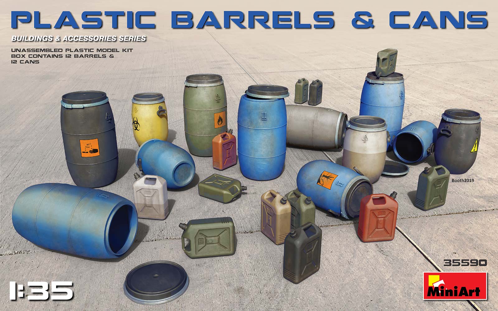 35590  наборы для диорам  Plastic Barrels & Cans  (1:35)