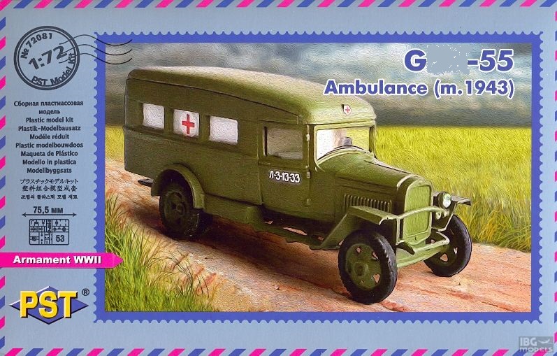 72081  техника и вооружение  G-55 Ambulance (m.1943)  (1:72)