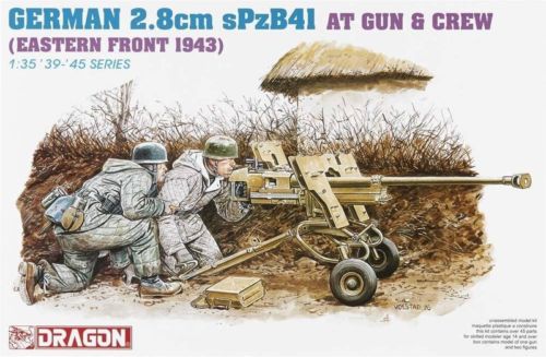 6056  техника и вооружение  German 2.8cm Spzb41 at Gun W/crew (1:35)