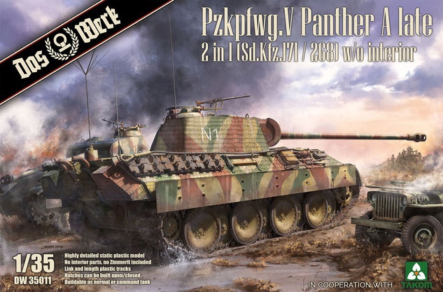 DW35011  техника и вооружение  Pzkpfwg.V Panther A late 2 in 1 (Sd.Kfz.171/268) w/o interior  (1:35)