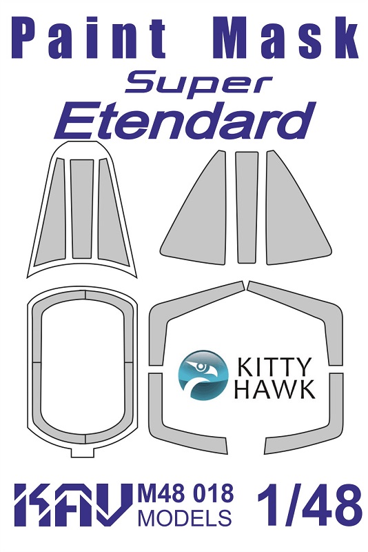 KAV M48 018  инструменты для работы с краской  Маска на остекление SuperEtendard(Kitty Hawk)  (1:48)