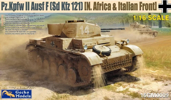 16GM0009  техника и вооружение  Pz.kpfw II (Sd.Kfz.121) Ausf.F (North Africa & Italian Front) (1:16)