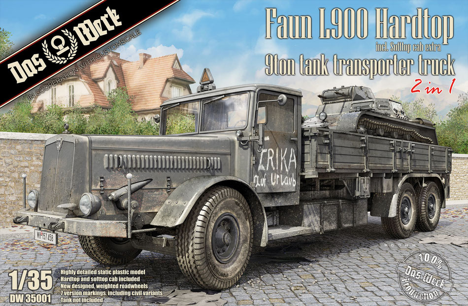 DW35001  техника и вооружение  Faun L900 Hardtop 9ton Tank Transporter Truck  (1:35)