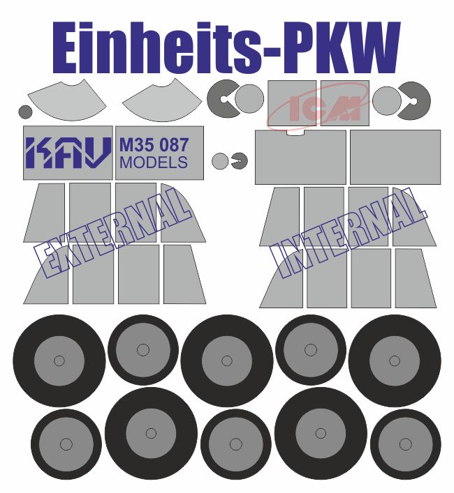 KAV M35 087  инструменты для работы с краской  Окрасочная маска Einheits-PKW (ICM)  (1:35)
