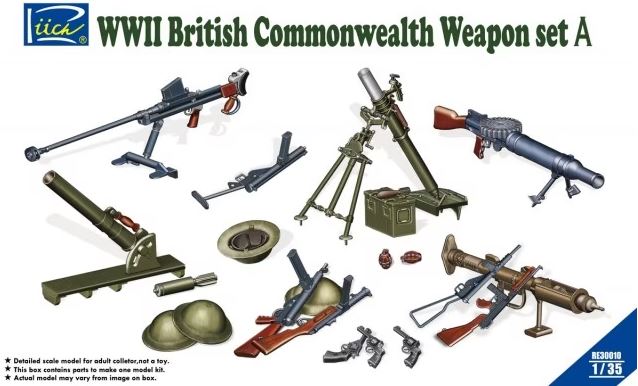 RE30010  наборы для диорам  WW2 British & Commonwealth Weapon Set A  (1:35)