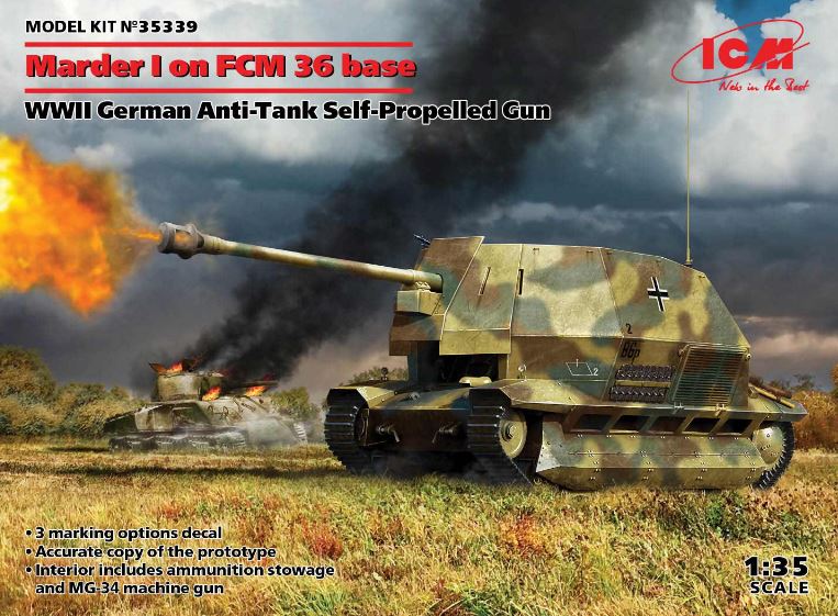 35339  техника и вооружение  Marder I on FCM 36 base Anti-Tank Self-Propelled Gun  (1:35)