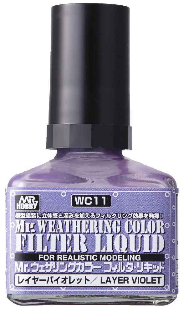 WC11  краска 40мл MR.WEATHERING COLOR WC11 FILTER LIQUID LAYER VIOLET