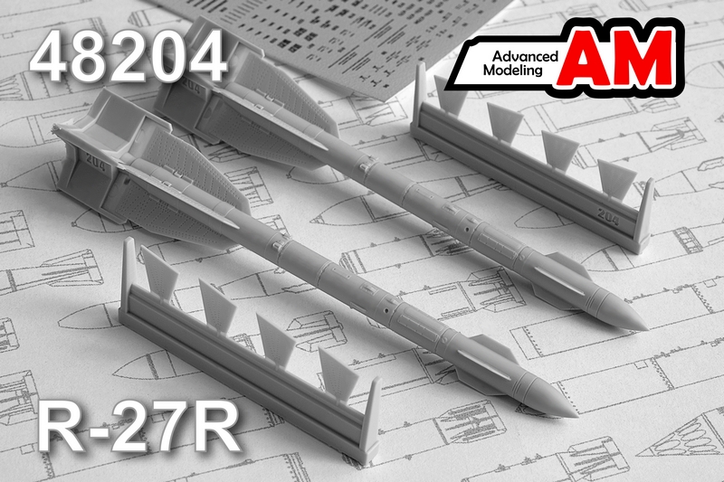 AMC 48204  дополнения из смолы  Ракета "воздух-воздух" Р-27Р (2шт.)  (1:48)