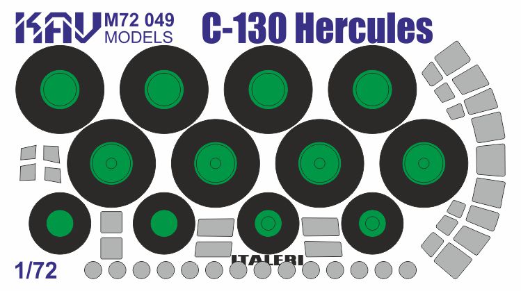 KAV M72 049  инструменты для работы с краской  Окрасочная маска C-130 Hercules (Italeri)  (1:72)