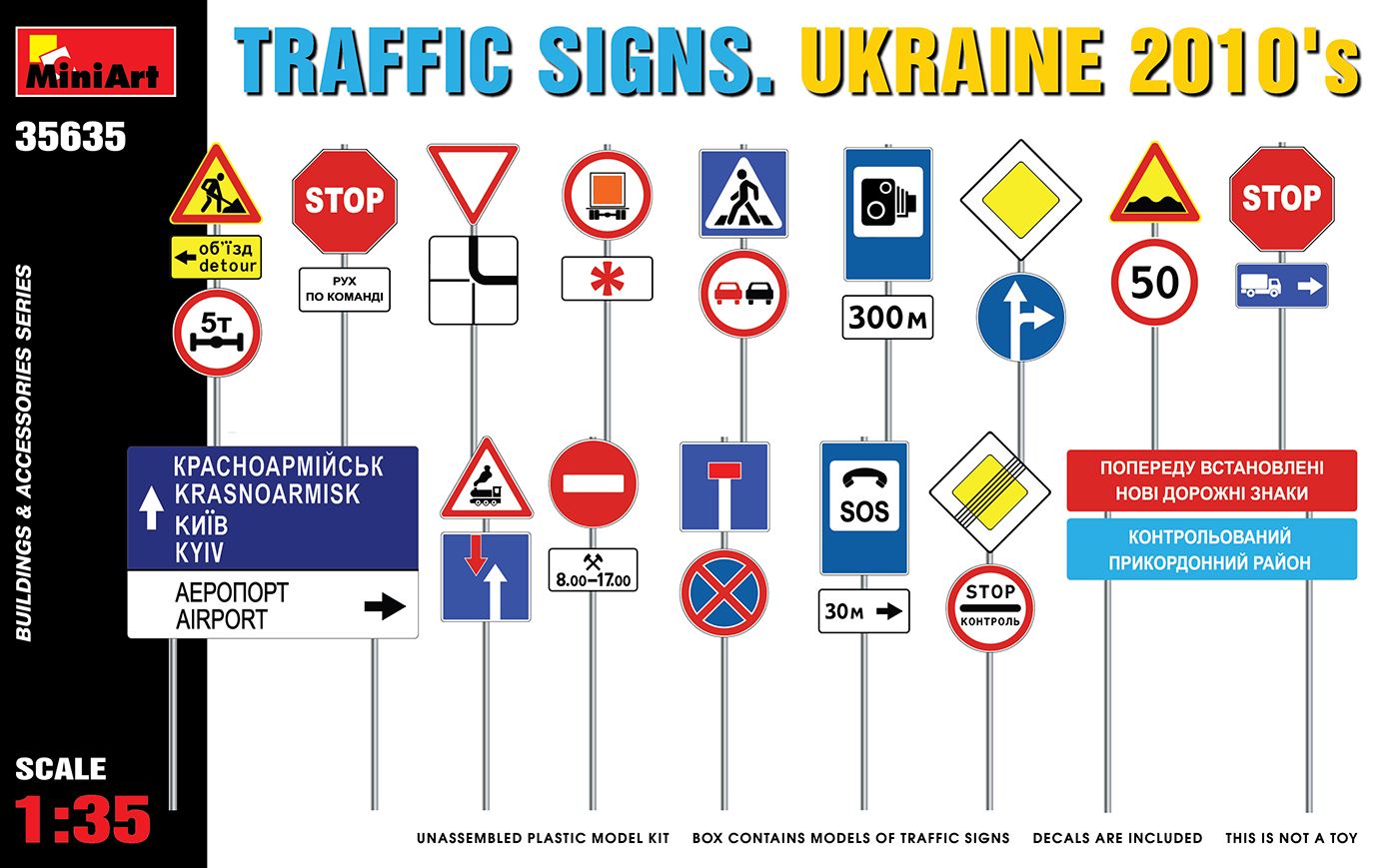 35635  наборы для диорам  TRAFFIC SIGNS. UKRAINE 2010’s  (1:35)