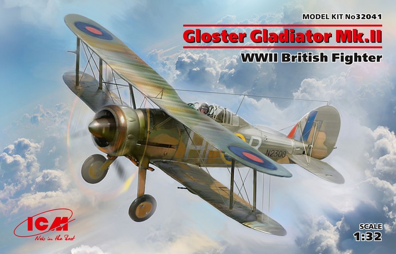 32041  авиация  Gloster Gladiator Mk.II, WWII British Fighter  (1:32)