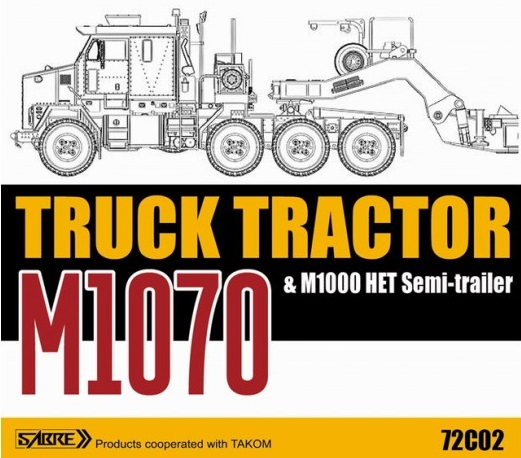 72C02  техника  и вооружение  M1070 TRUCK TRACTOR & M1000 HET Semi-trailer  (1:72)