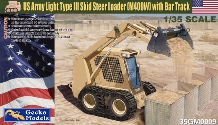 35GM0009  техника и вооружение  US Army Light Type III Skid Steer Loader M400W w/Bar Track  (1:35)