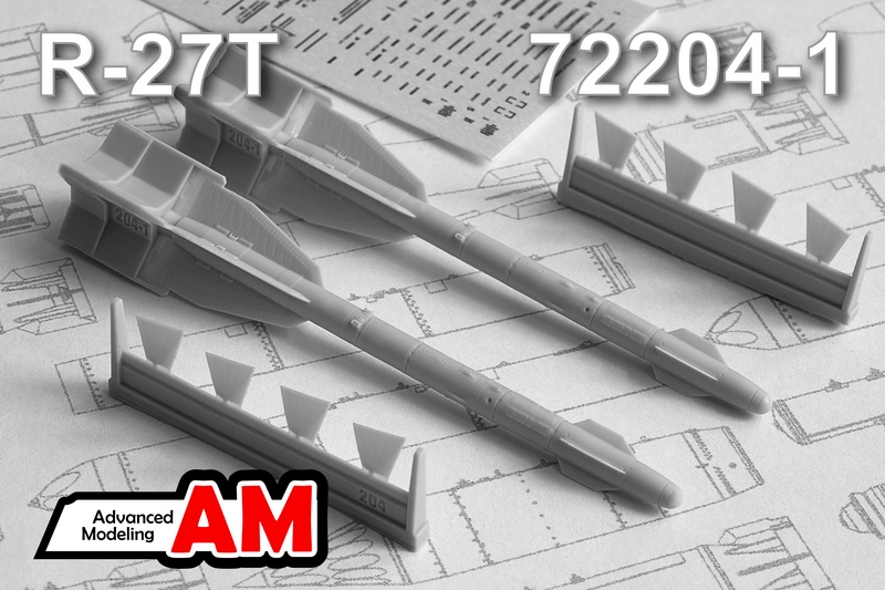 AMC 72204-1  дополнения из смолы  Ракета "воздух-воздух" Р-27Т (2шт.)  (1:72)