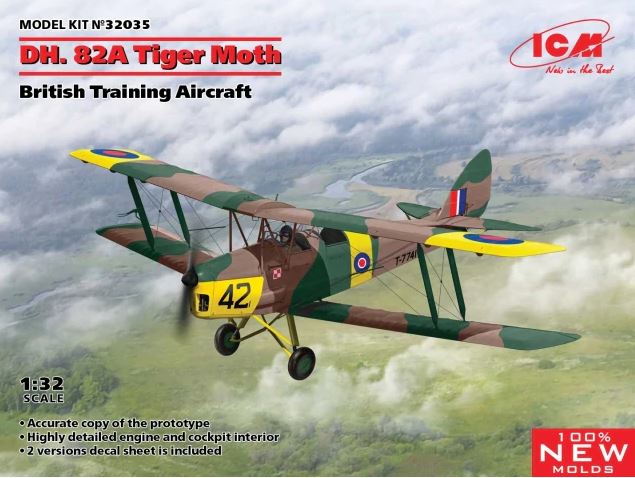 32035  авиация  D.H.82A Tiger Moth  (1:32)