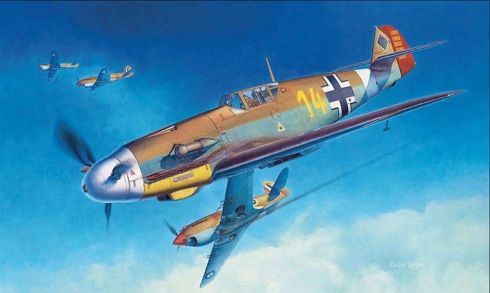 09012  авиация  Messerschmitt Bf 109F-4 Trop  (1:48)