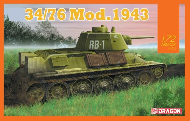 7596  техника и вооружение  Танк-34/76 Mod.1943  (1:72)