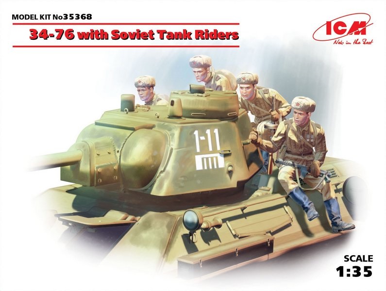 35368  техника и вооружение  Танк-34-76 with Soviet Tank Riders  (1:35)