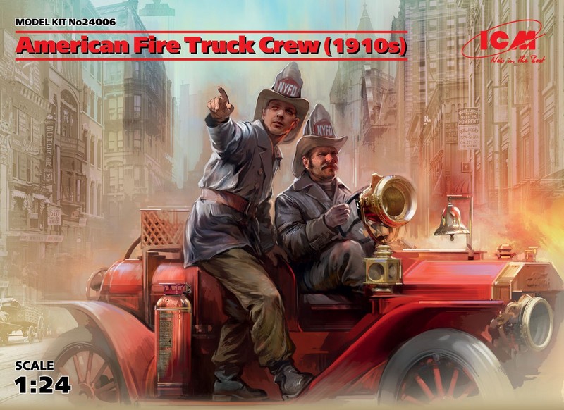 24006  фигуры  American Fire Truck Crew (1910s)  (1:24)