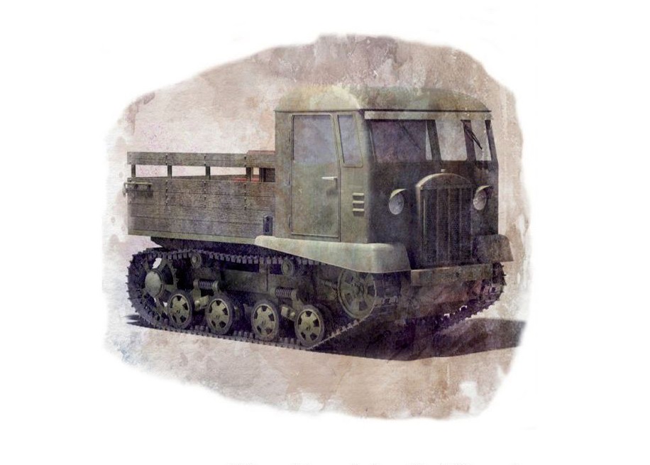100060  техника и вооружение  Советский артиллерийский тягач СТЗ-5  (1:100)