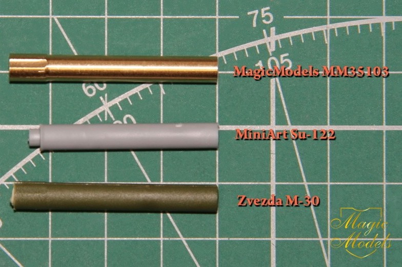 MM35103  стволы  металлические  122 mm barrel M-30(S) howitzer prod.1938.M-30, Su-122  (1:35)