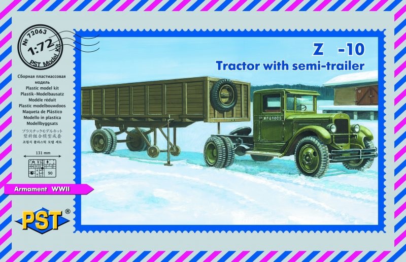 72063  техника и вооружение  Z-10 Tractor with semi-trailer (1:72)