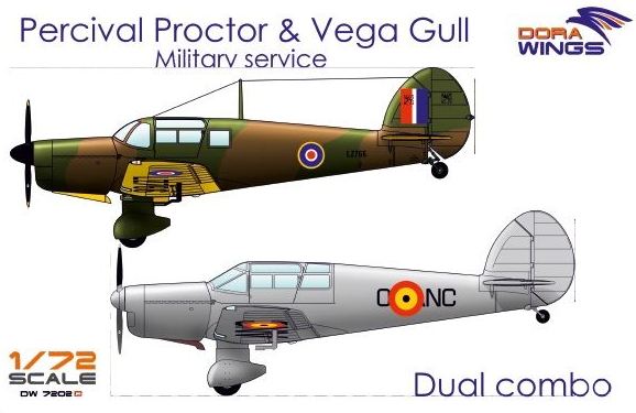 DW7202D  авиация  Percival Proctor & Vega Gull 2in1  (1:72)