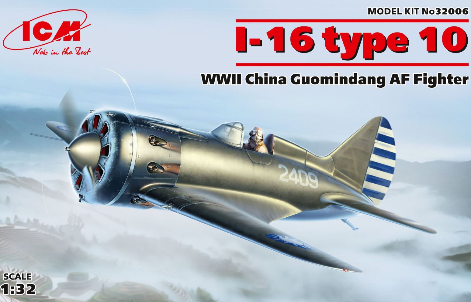 32006  авиация  И-16 тип 10, WWII China Guomindang AF Fighter  (1:32)