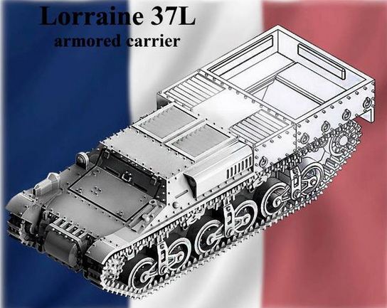 100052  техника и вооружение  Французский бронетранспортер Lorraine 37L  (1:100)